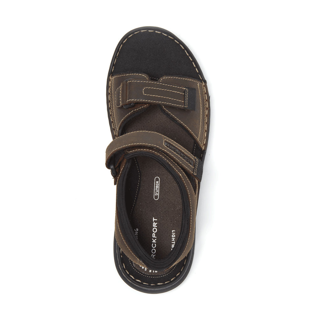 Rockport Mens Sandals Brown - Darwyn Quarter Strap - UK 376-WVRJSD